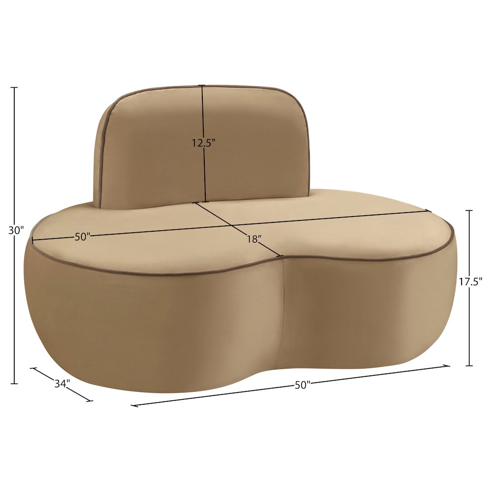 Swerve Beige Velvet Upholstered Chair. Picture 13