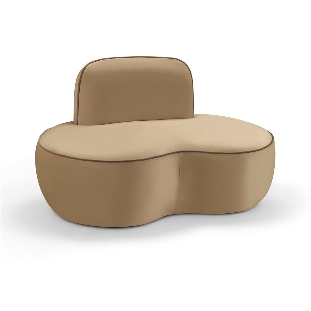 Swerve Beige Velvet Upholstered Chair. Picture 1