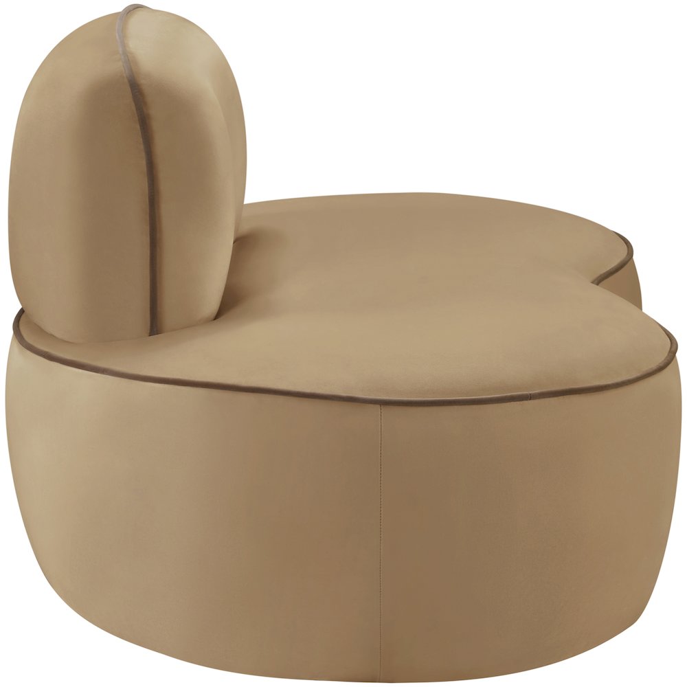 Swerve Beige Velvet Upholstered Chair. Picture 8