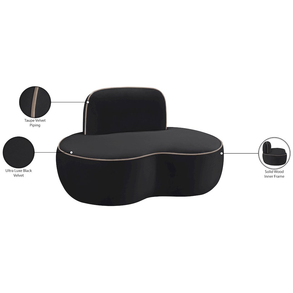 Swerve Black Velvet Upholstered Chair. Picture 14