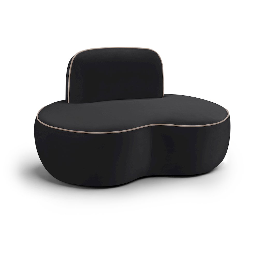 Swerve Black Velvet Upholstered Chair. Picture 1