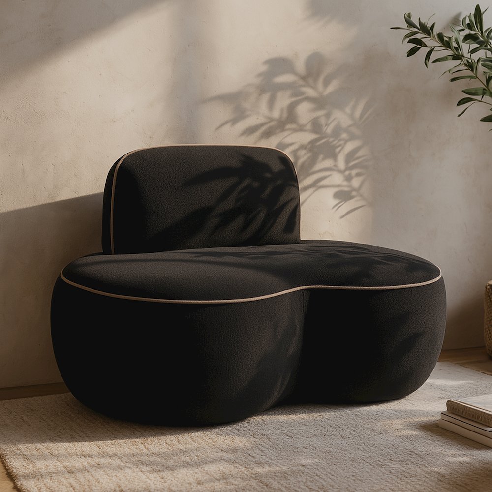 Swerve Black Velvet Upholstered Chair. Picture 7