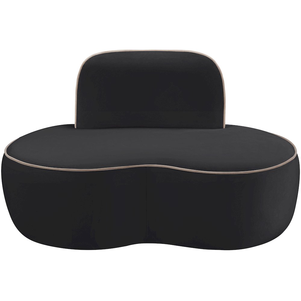 Swerve Black Velvet Upholstered Chair. Picture 2