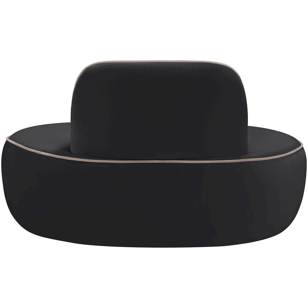Swerve Black Velvet Upholstered Chair. Picture 3