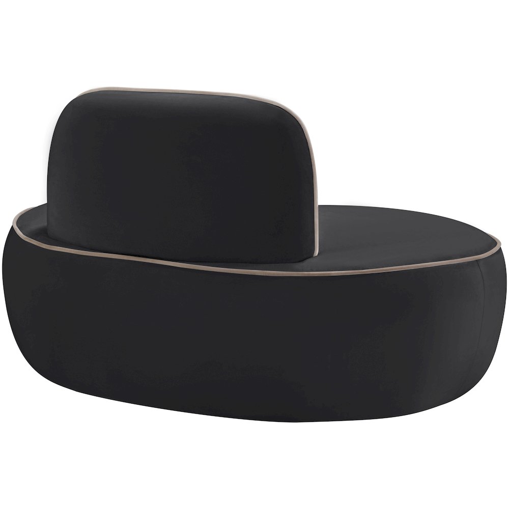 Swerve Black Velvet Upholstered Chair. Picture 4