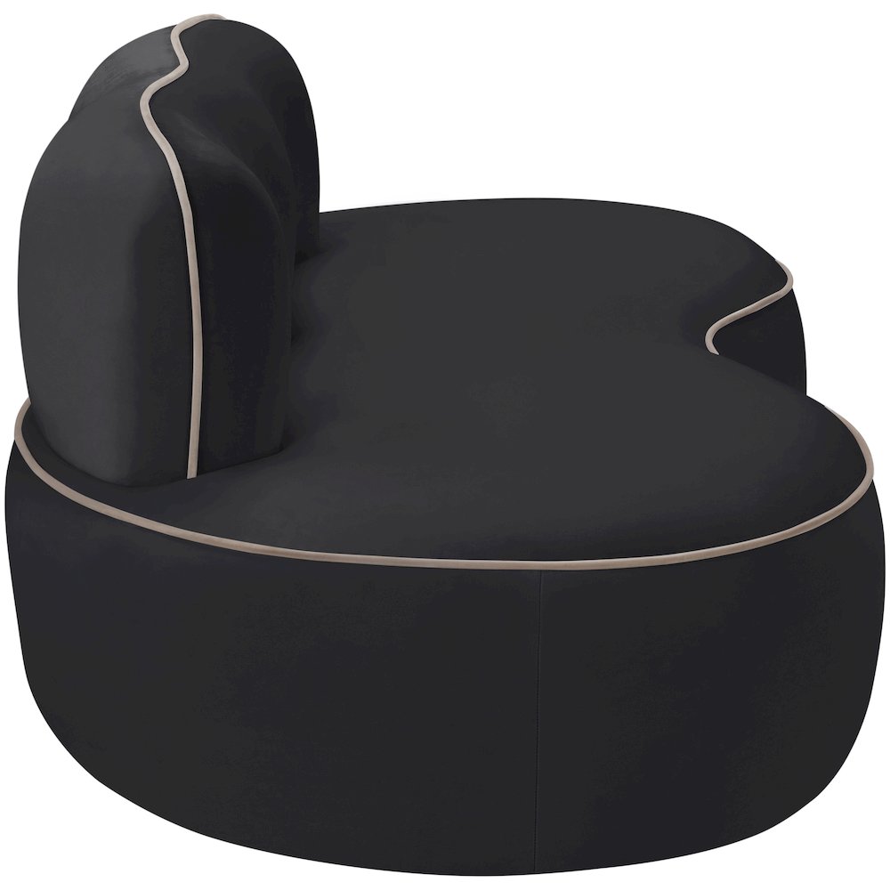 Swerve 77" Black Velvet Upholstered Loveseat. Picture 8