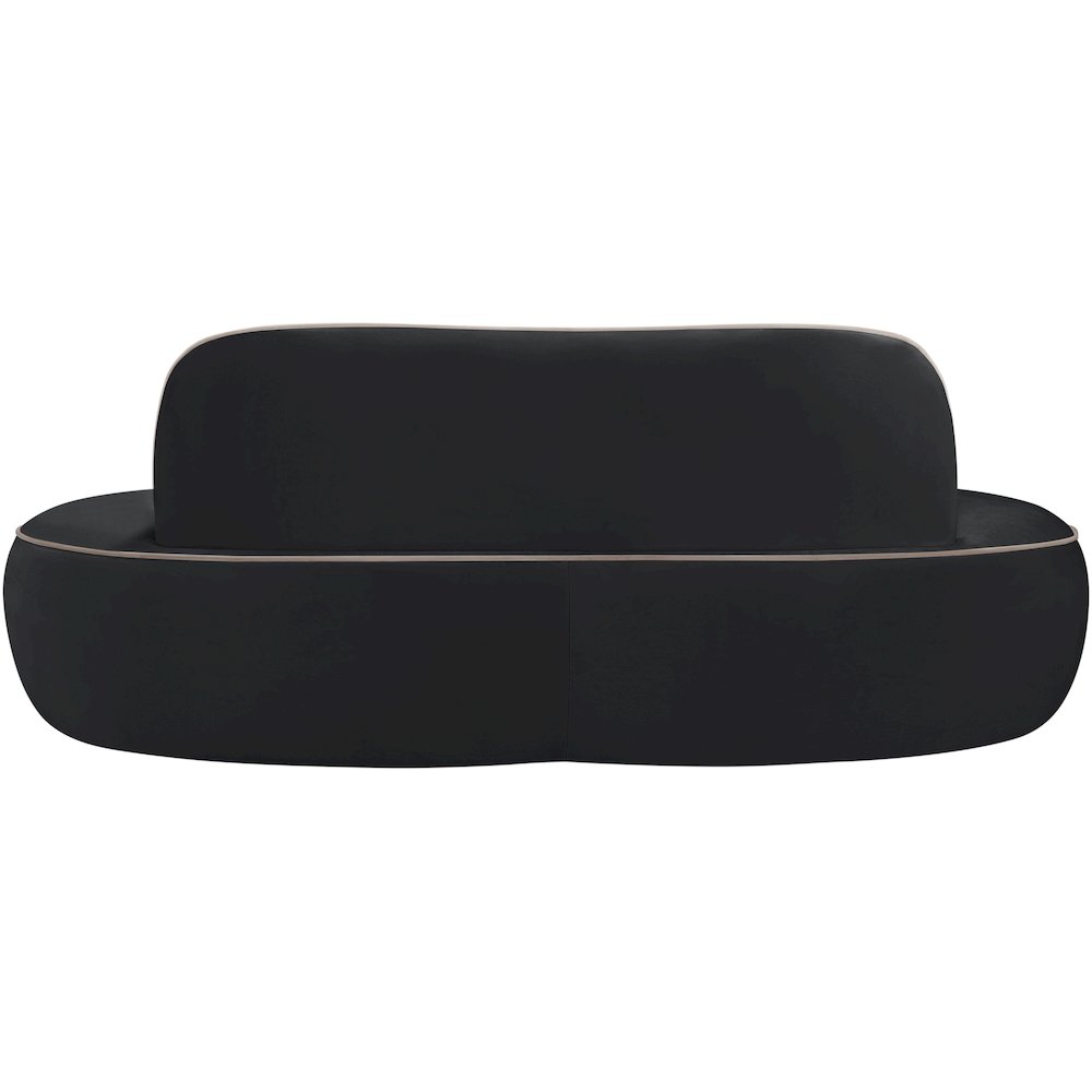 Swerve 77" Black Velvet Upholstered Loveseat. Picture 3