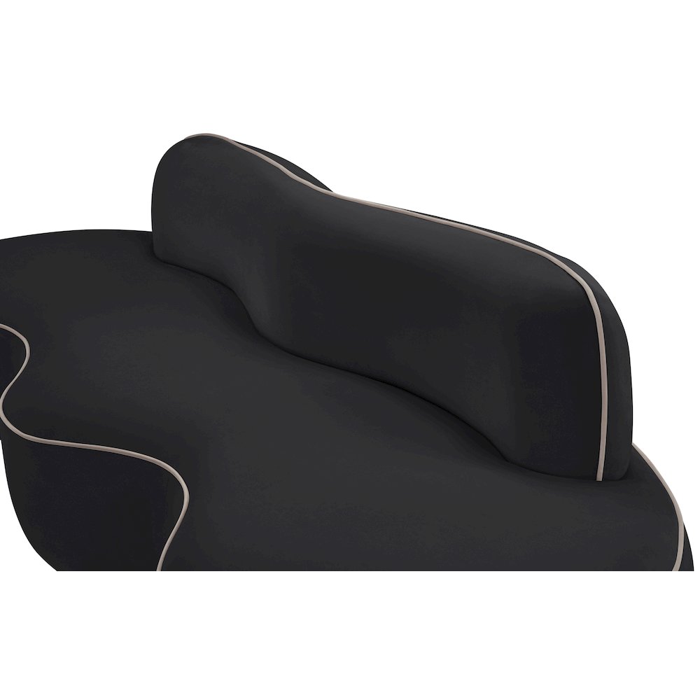 Swerve 100" Black Velvet Upholstered Sofa. Picture 12