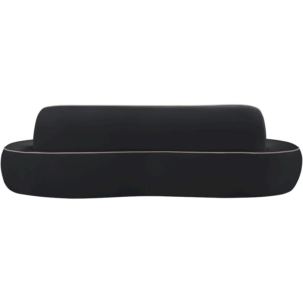 Swerve 100" Black Velvet Upholstered Sofa. Picture 3