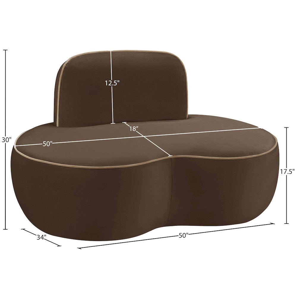 Swerve Brown Velvet Upholstered Chair. Picture 12