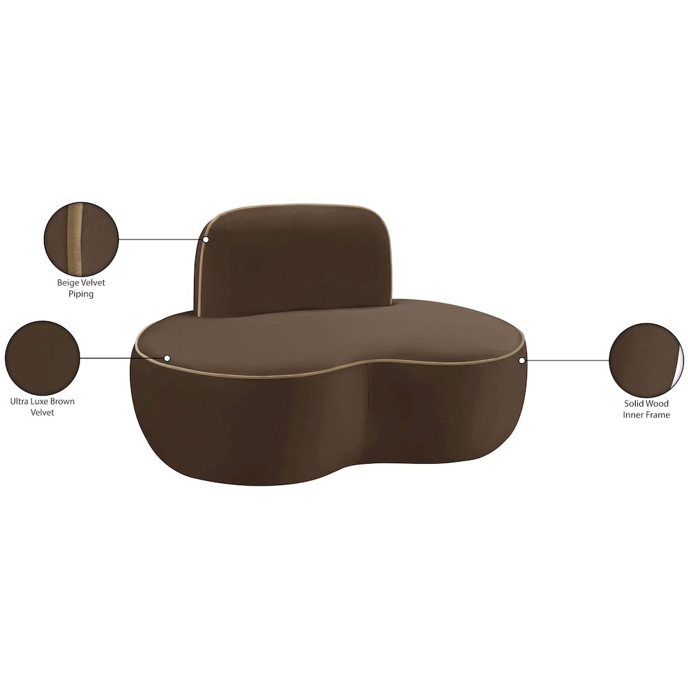 Swerve Brown Velvet Upholstered Chair. Picture 13