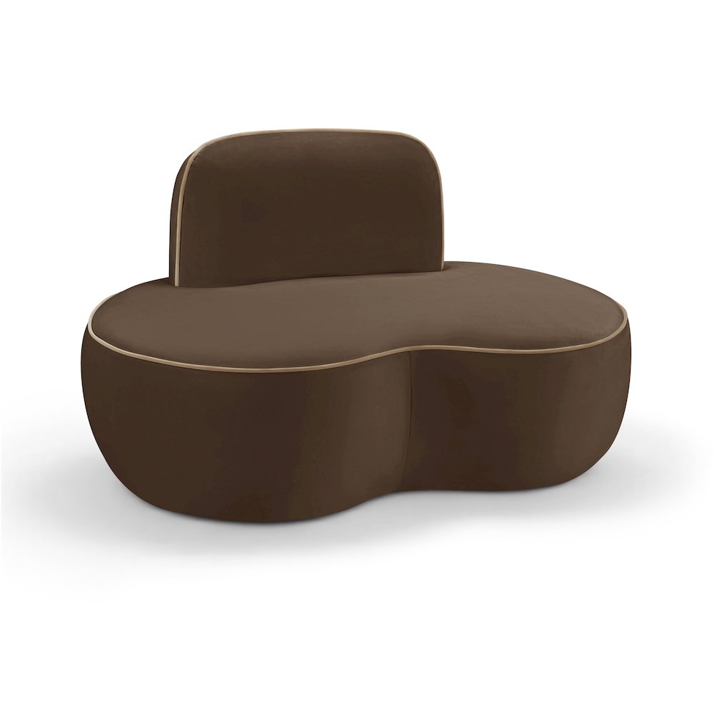 Swerve Brown Velvet Upholstered Chair. Picture 1