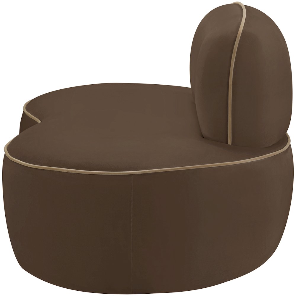 Swerve Brown Velvet Upholstered Chair. Picture 2