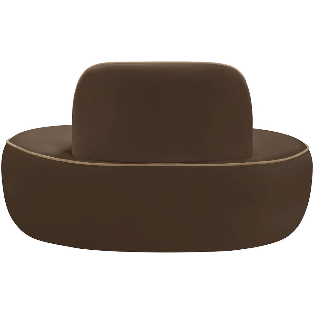 Swerve Brown Velvet Upholstered Chair. Picture 8
