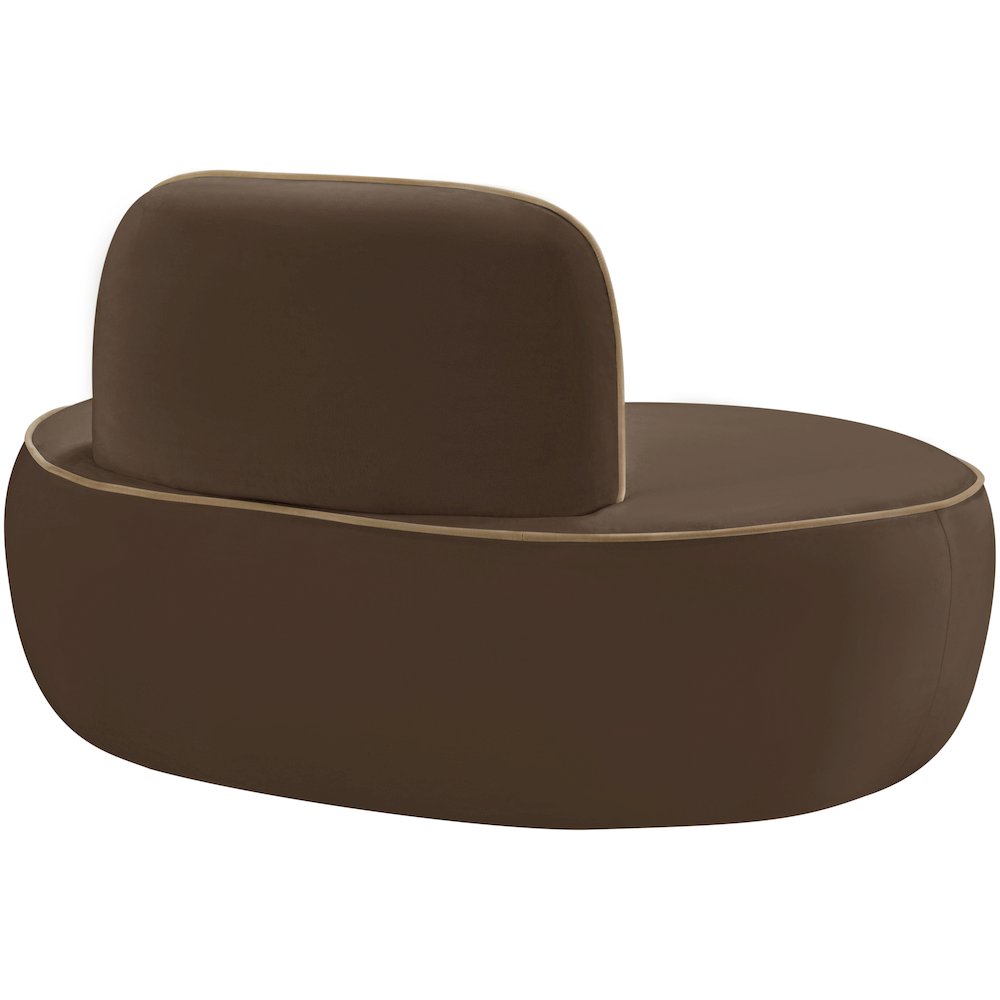 Swerve Brown Velvet Upholstered Chair. Picture 3