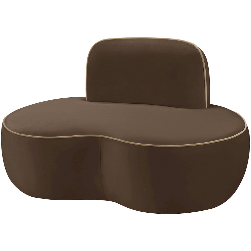 Swerve Brown Velvet Upholstered Chair. Picture 4