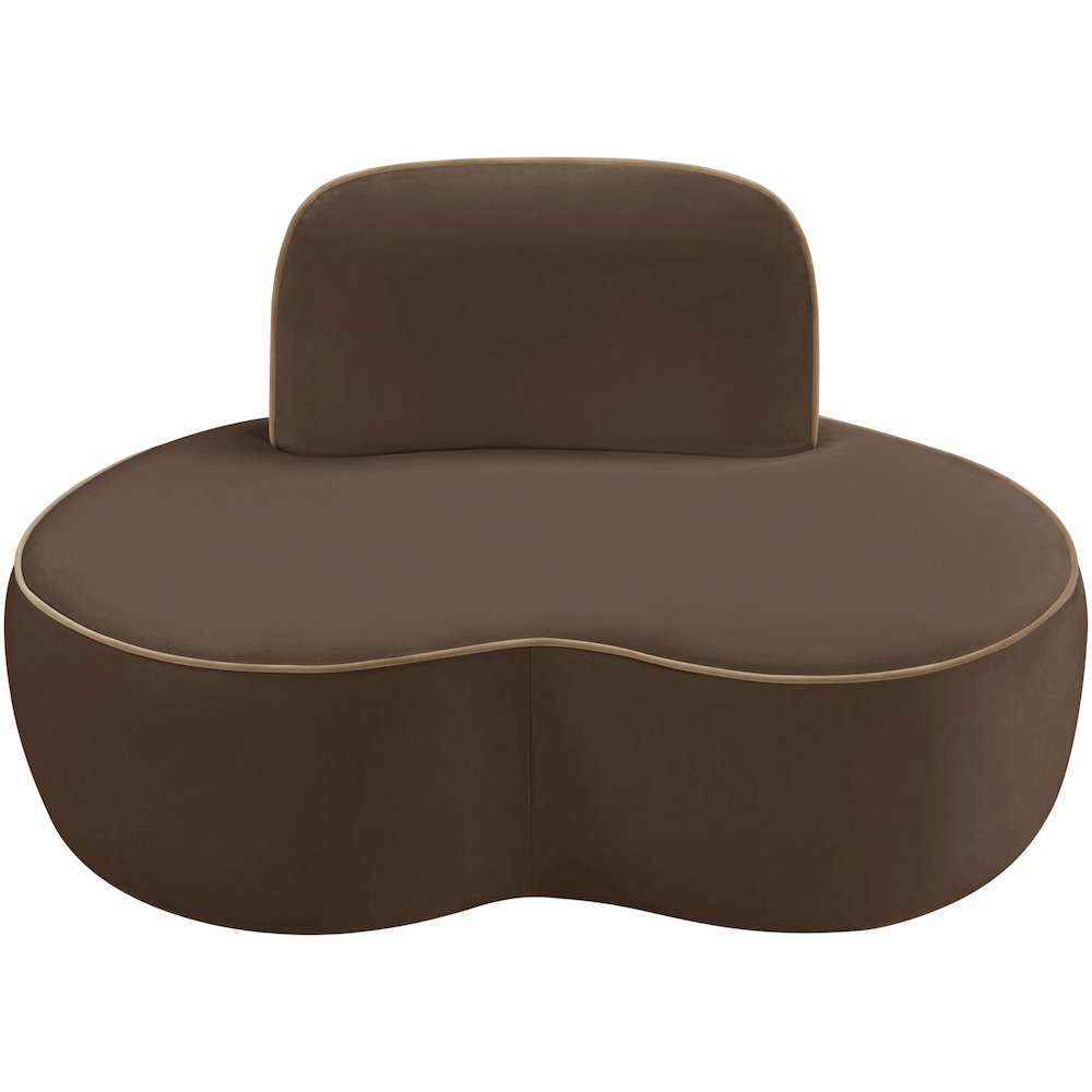 Swerve Brown Velvet Upholstered Chair. Picture 5