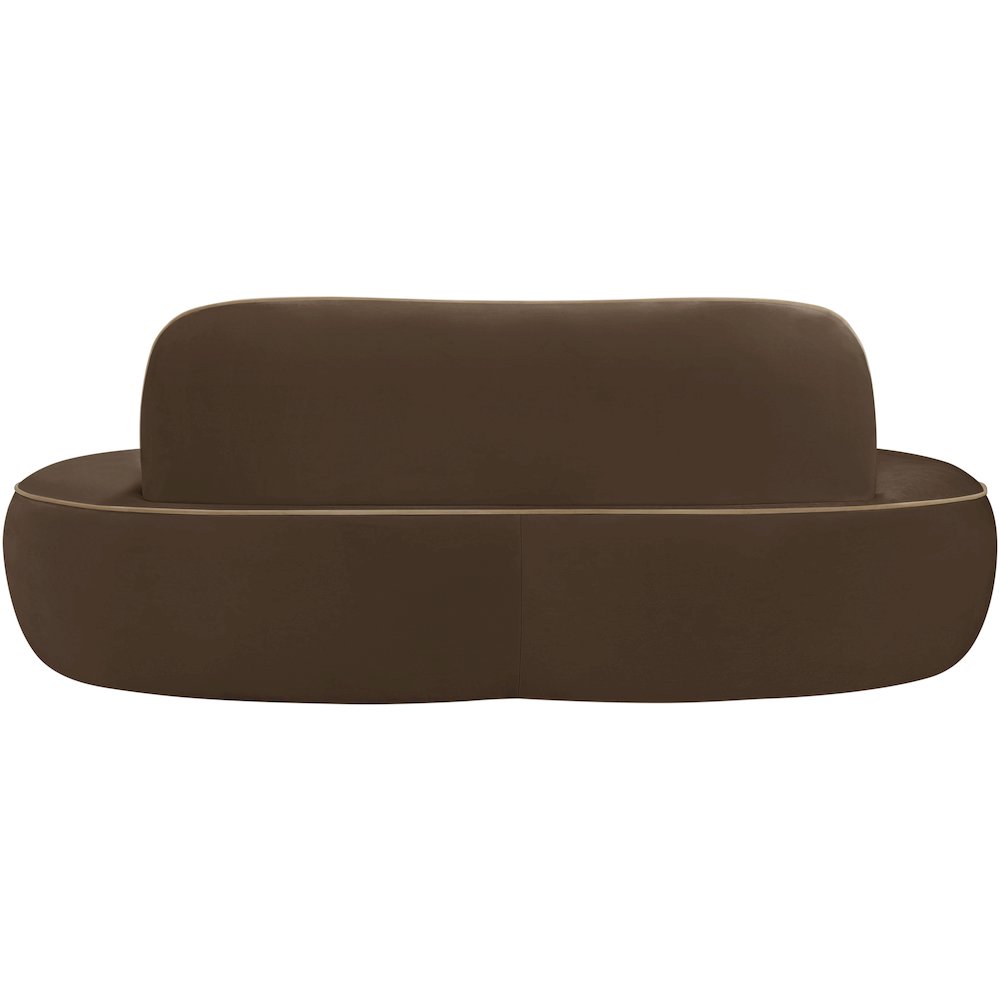 Swerve 77" Brown Velvet Upholstered Loveseat. Picture 8