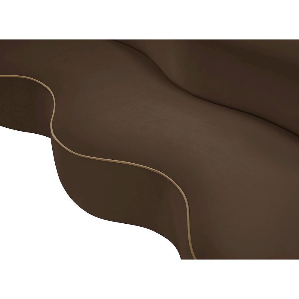 Swerve 100" Brown Velvet Upholstered Sofa. Picture 12