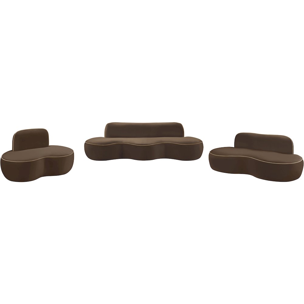 Swerve 100" Brown Velvet Upholstered Sofa. Picture 15