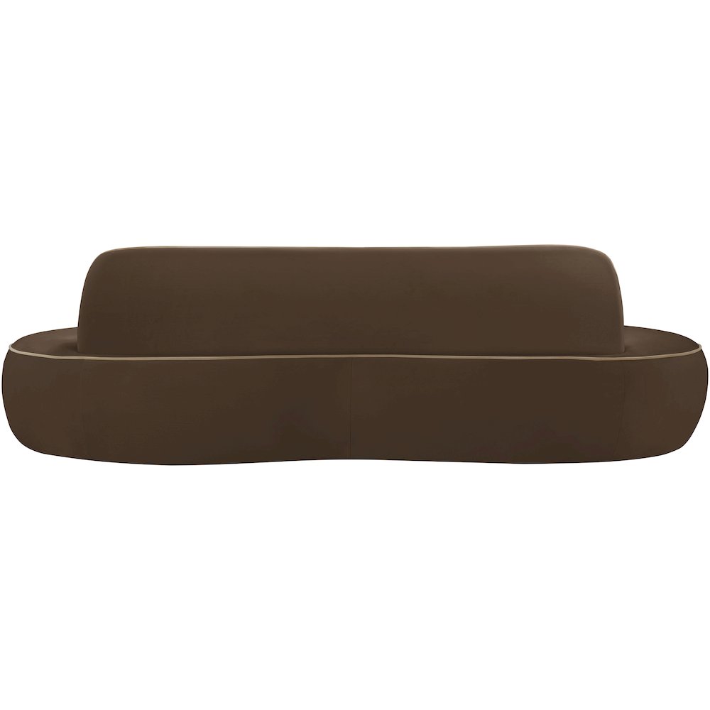 Swerve 100" Brown Velvet Upholstered Sofa. Picture 8