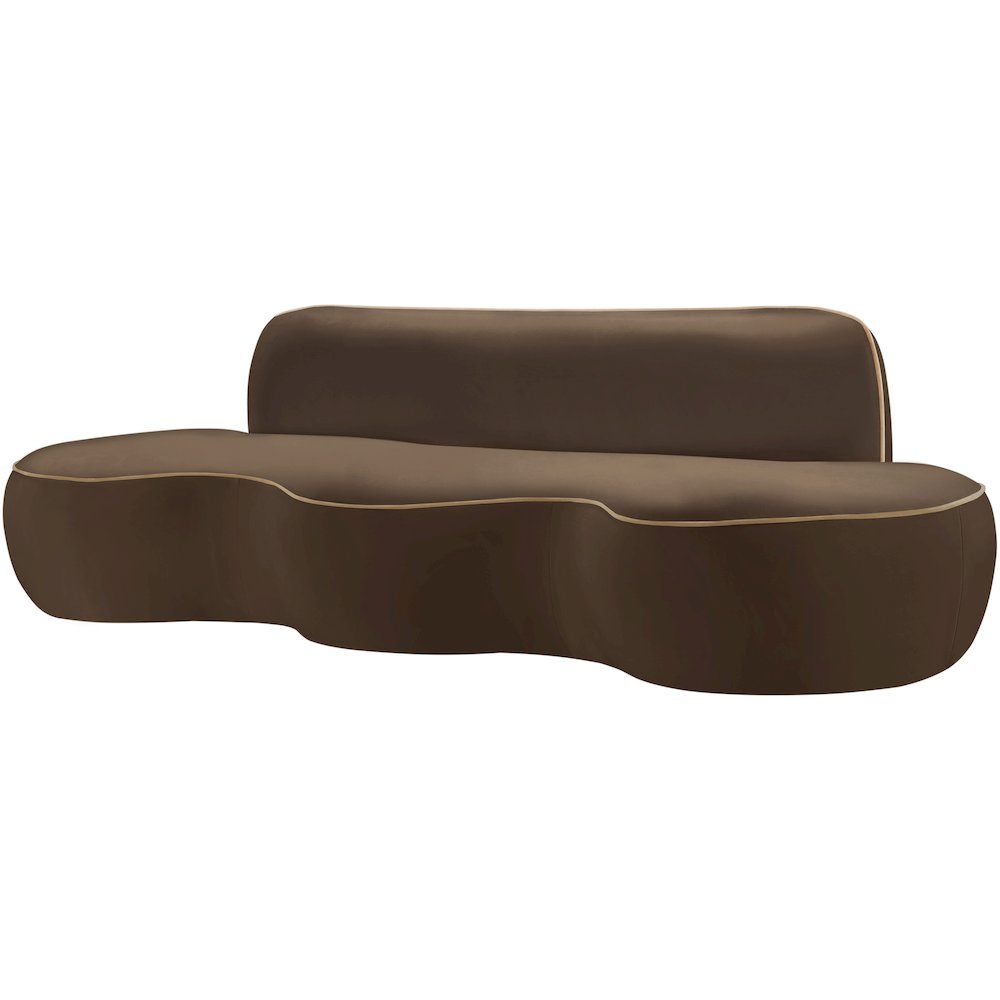 Swerve 100" Brown Velvet Upholstered Sofa. Picture 4