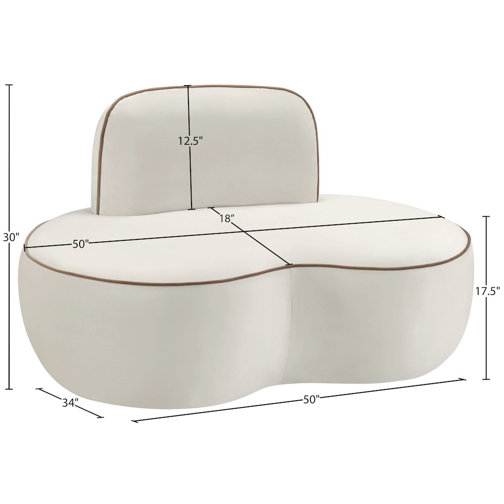 Swerve Cream Velvet Upholstered Chair. Picture 13