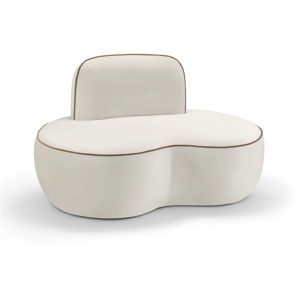 Swerve Cream Velvet Upholstered Chair. Picture 1