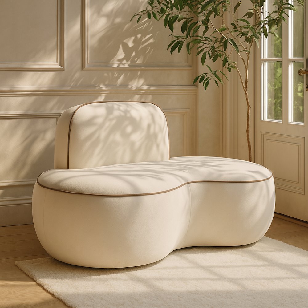 Swerve Cream Velvet Upholstered Chair. Picture 7