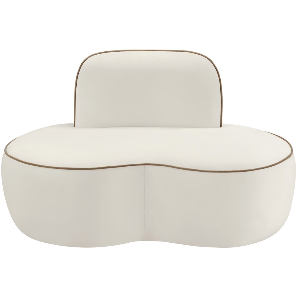 Swerve Cream Velvet Upholstered Chair. Picture 2
