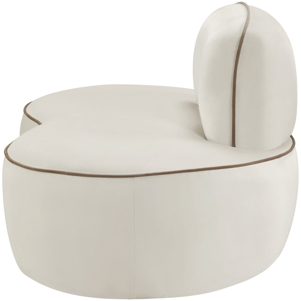Swerve Cream Velvet Upholstered Chair. Picture 8