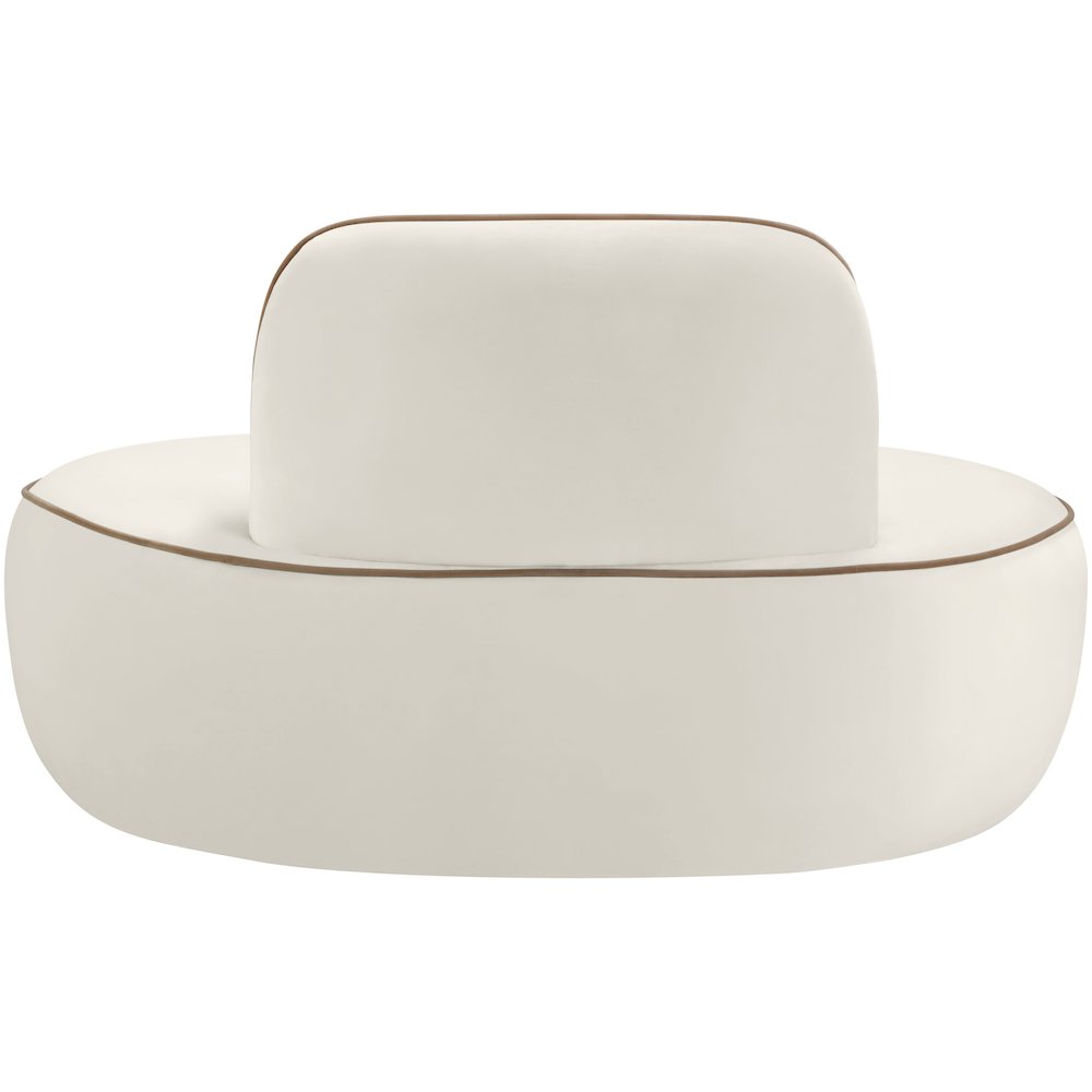 Swerve Cream Velvet Upholstered Chair. Picture 3