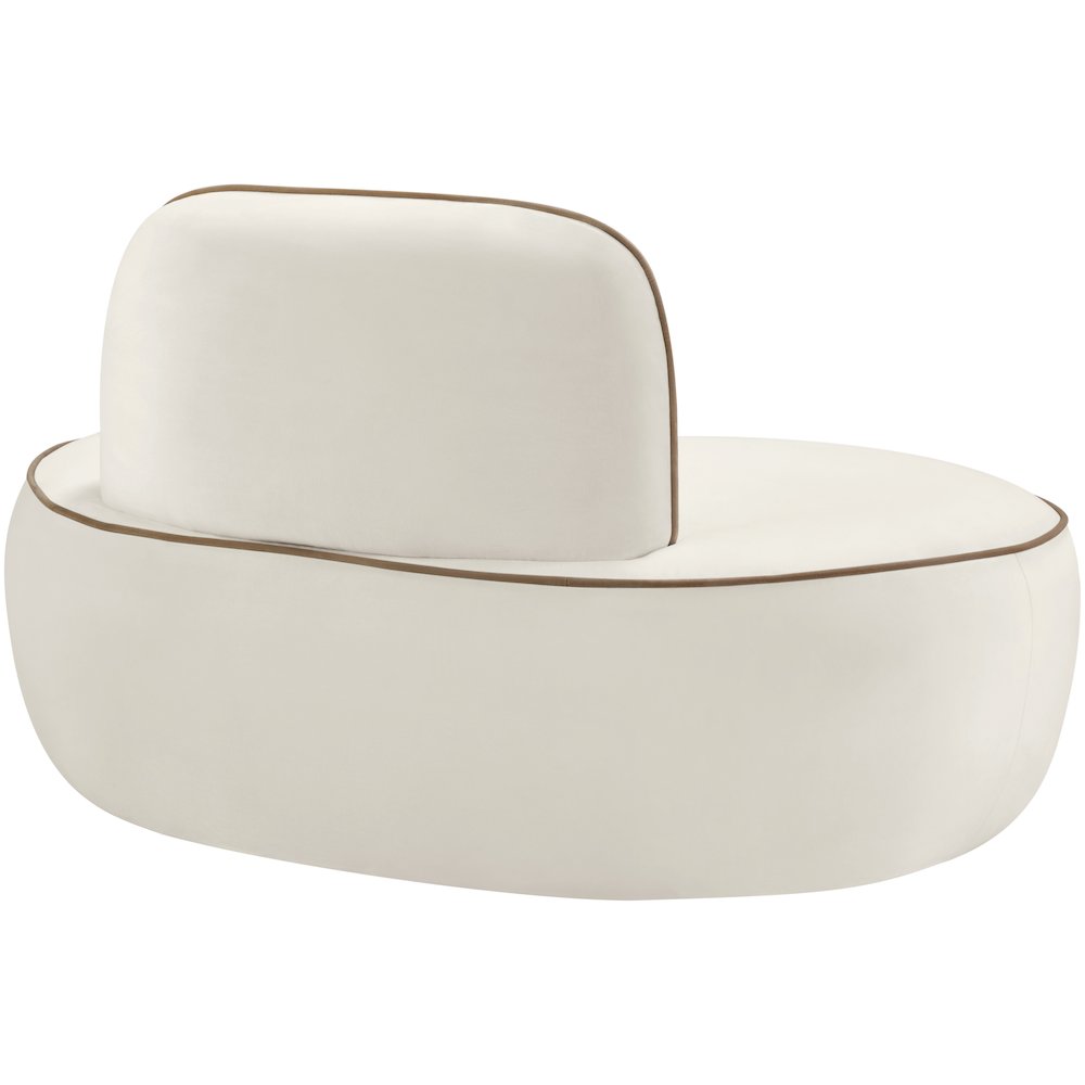 Swerve Cream Velvet Upholstered Chair. Picture 4