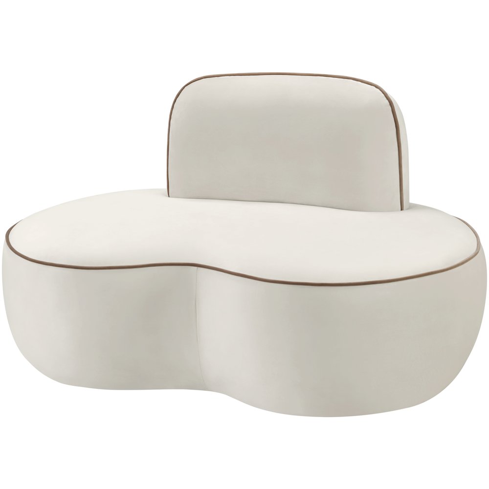 Swerve Cream Velvet Upholstered Chair. Picture 5