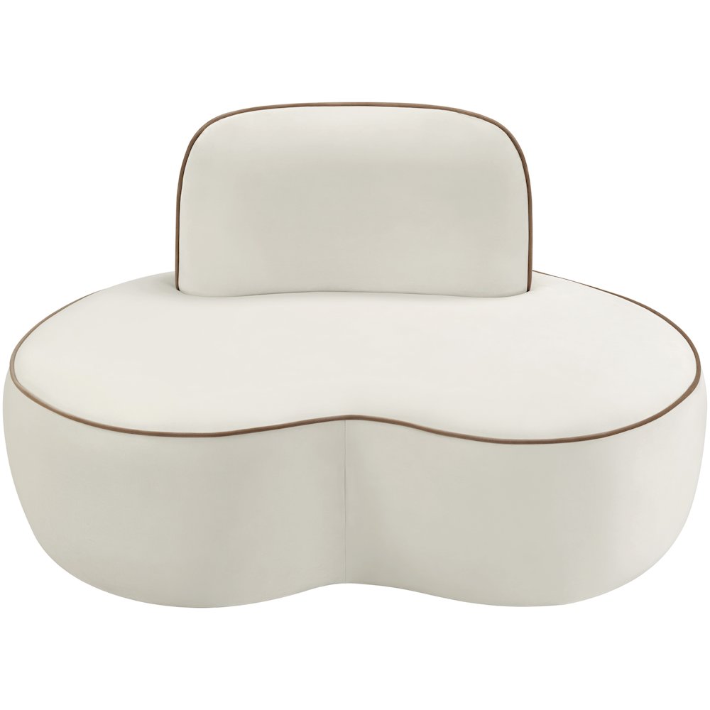 Swerve Cream Velvet Upholstered Chair. Picture 6