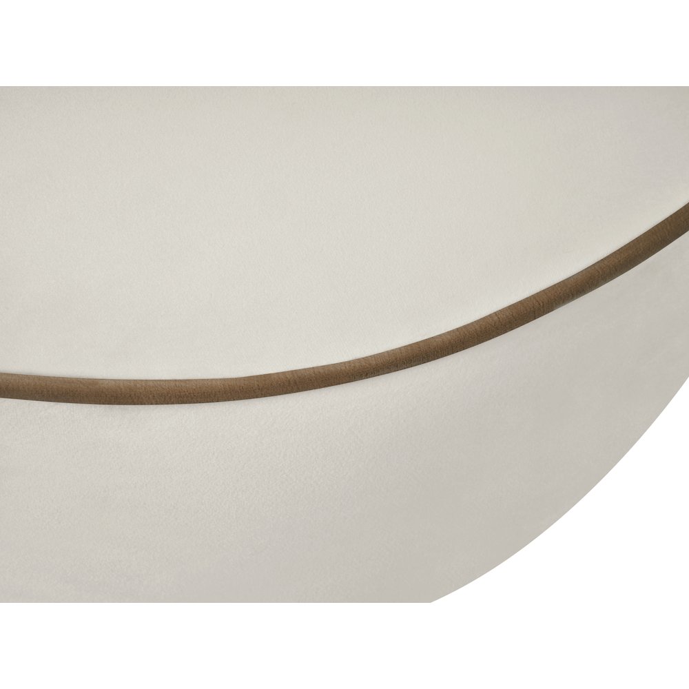 Swerve 77" Cream Velvet Upholstered Loveseat. Picture 9