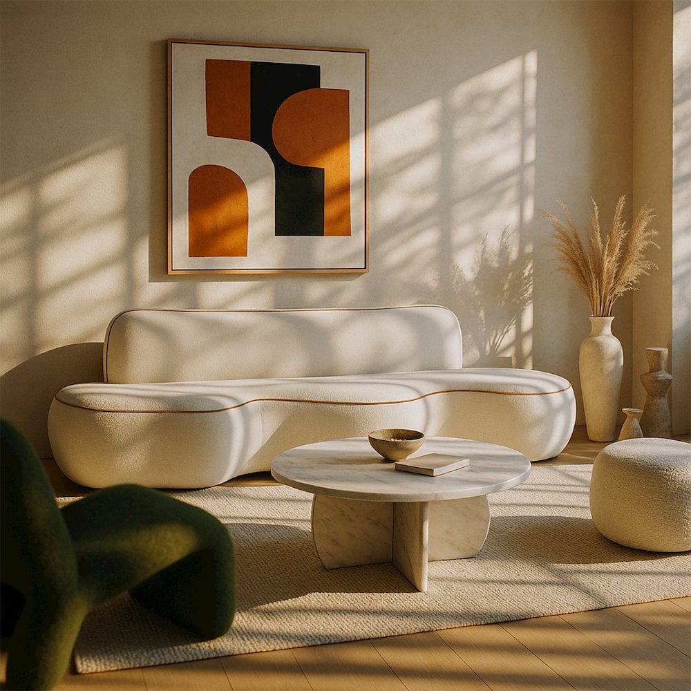 Swerve 100" Cream Velvet Upholstered Sofa. Picture 7