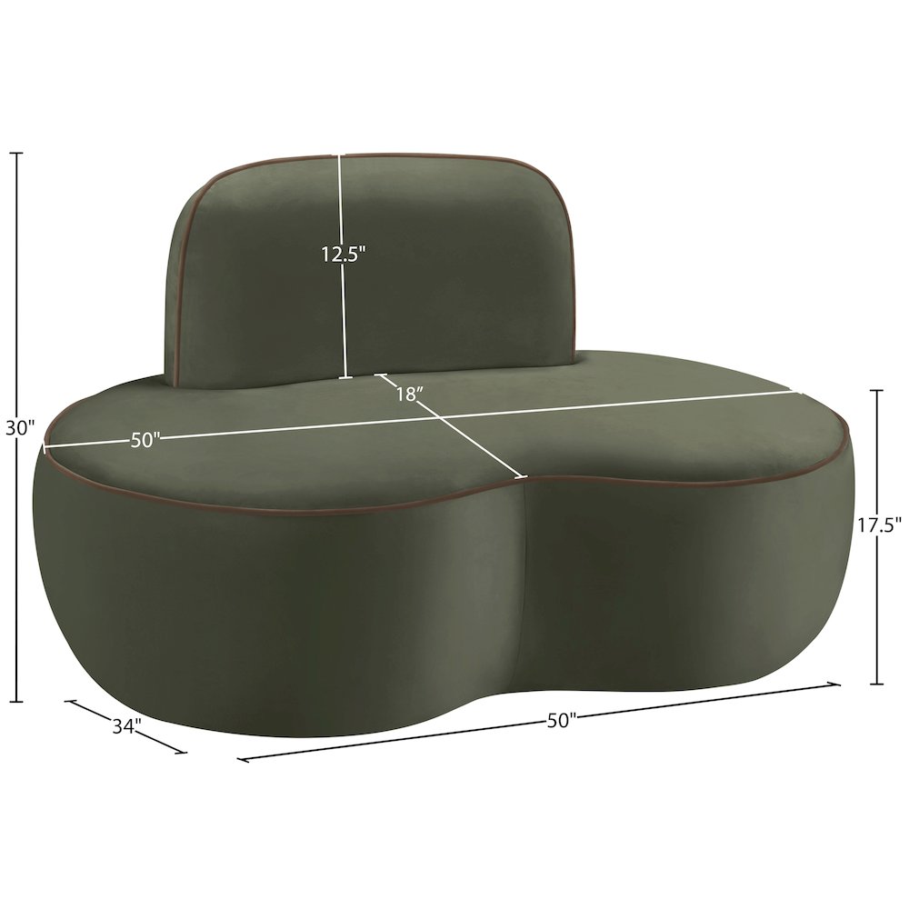 Swerve Green Velvet Upholstered Chair. Picture 13