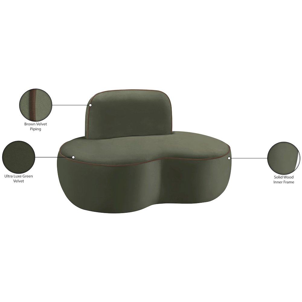 Swerve Green Velvet Upholstered Chair. Picture 14