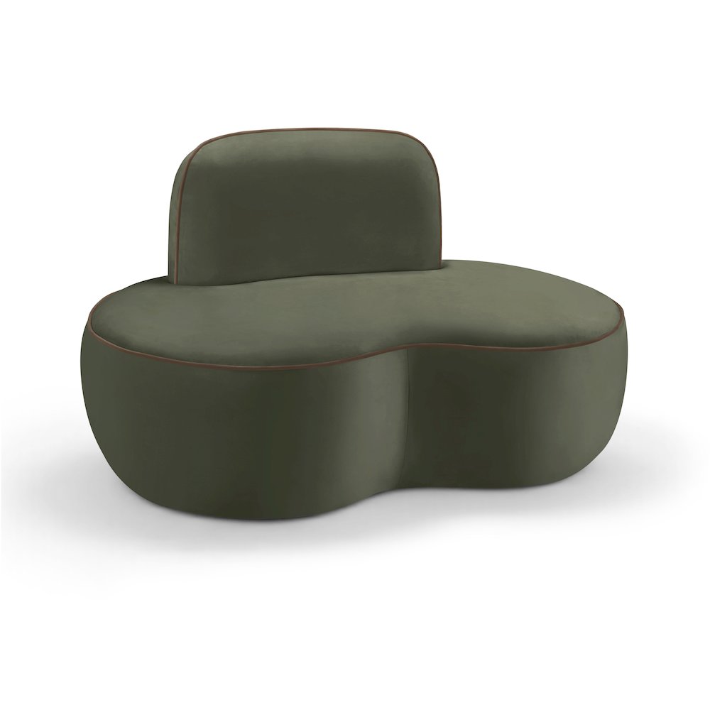 Swerve Green Velvet Upholstered Chair. Picture 1