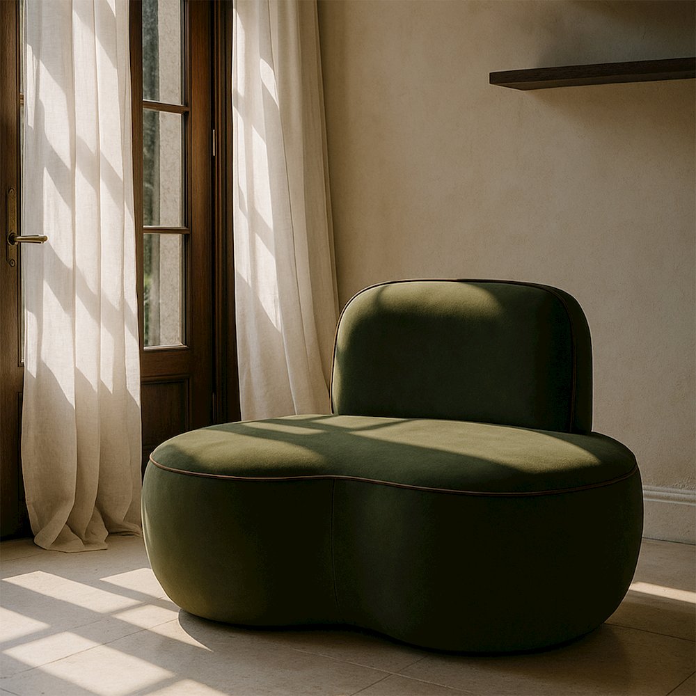 Swerve Green Velvet Upholstered Chair. Picture 7