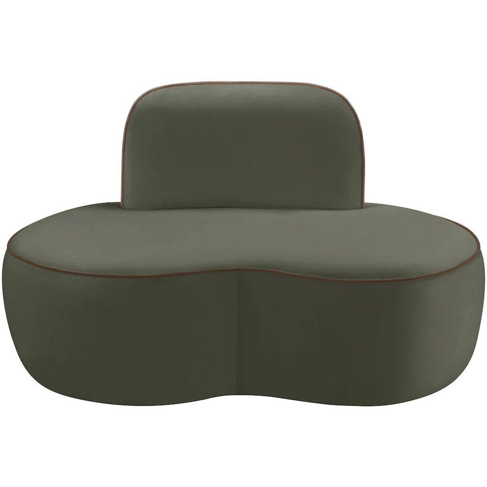 Swerve Green Velvet Upholstered Chair. Picture 2