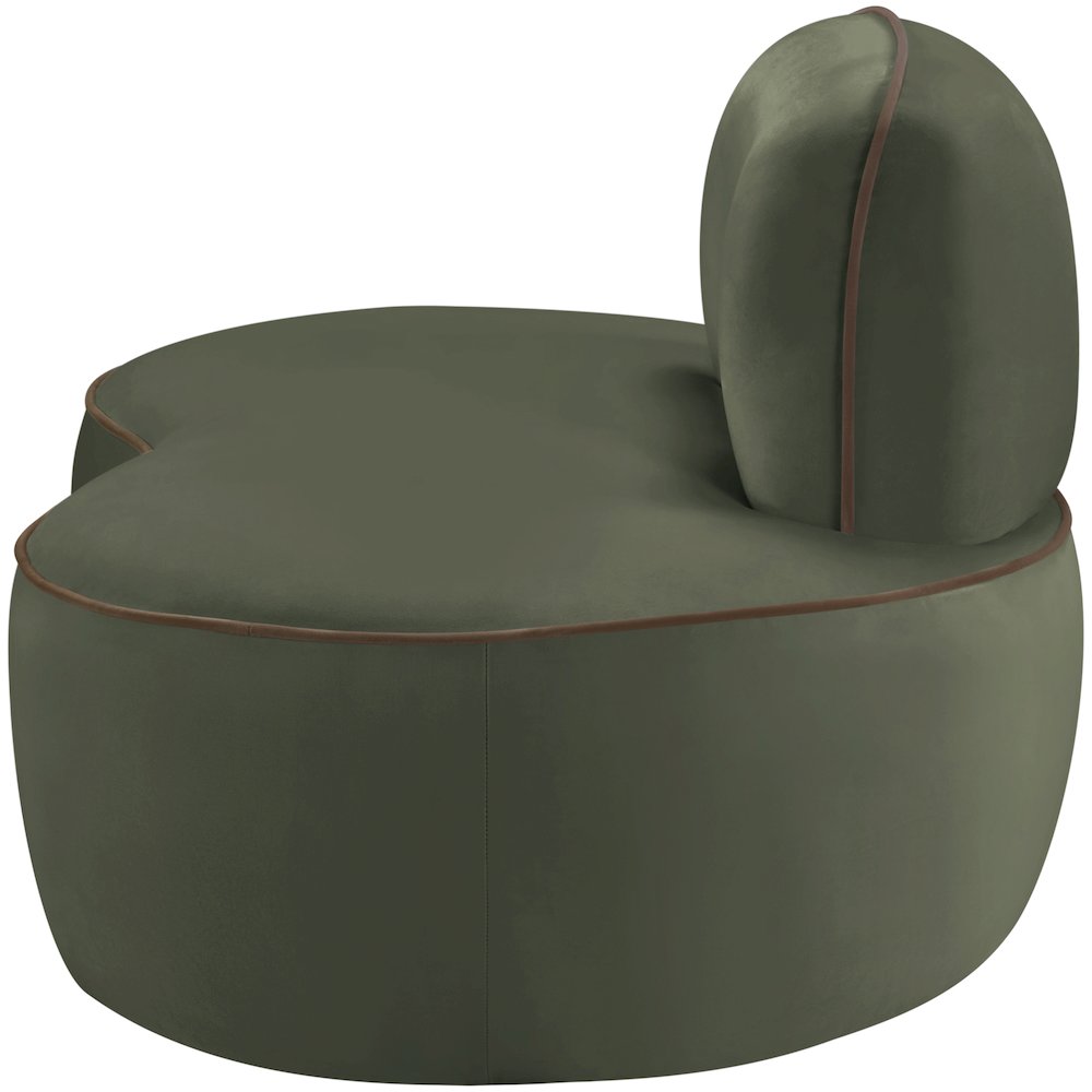 Swerve Green Velvet Upholstered Chair. Picture 8