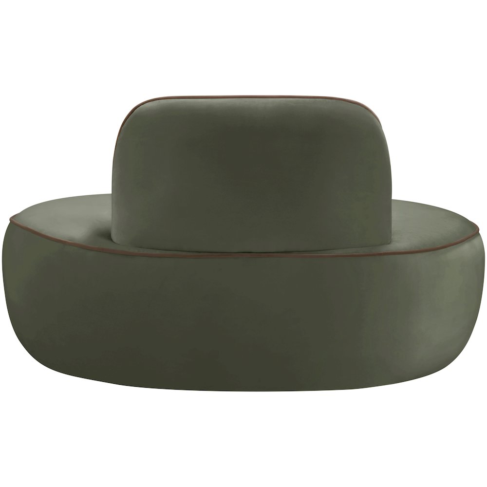 Swerve Green Velvet Upholstered Chair. Picture 3