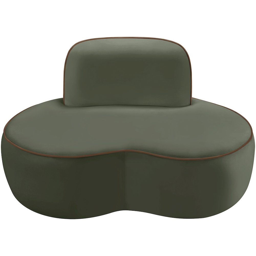 Swerve Green Velvet Upholstered Chair. Picture 6