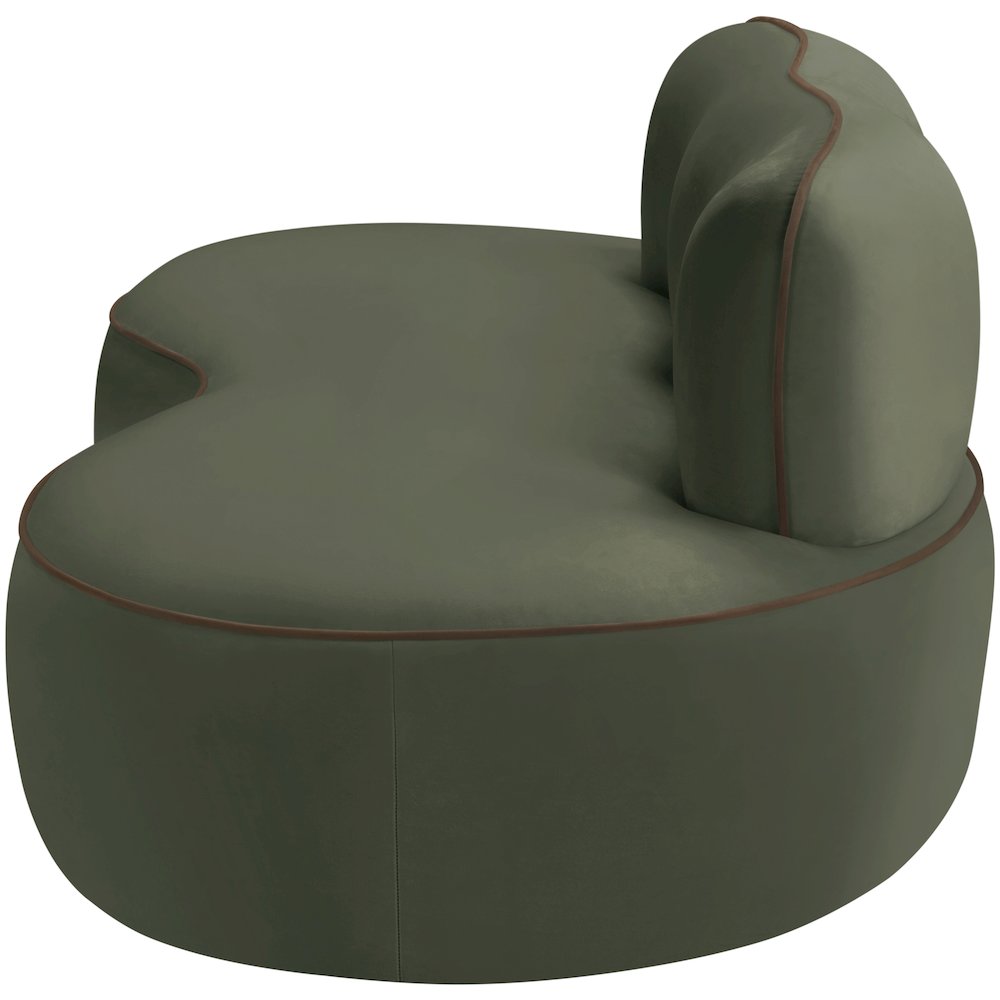 Swerve 77" Green Velvet Upholstered Loveseat. Picture 8