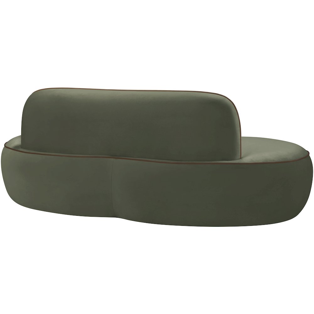 Swerve 77" Green Velvet Upholstered Loveseat. Picture 4
