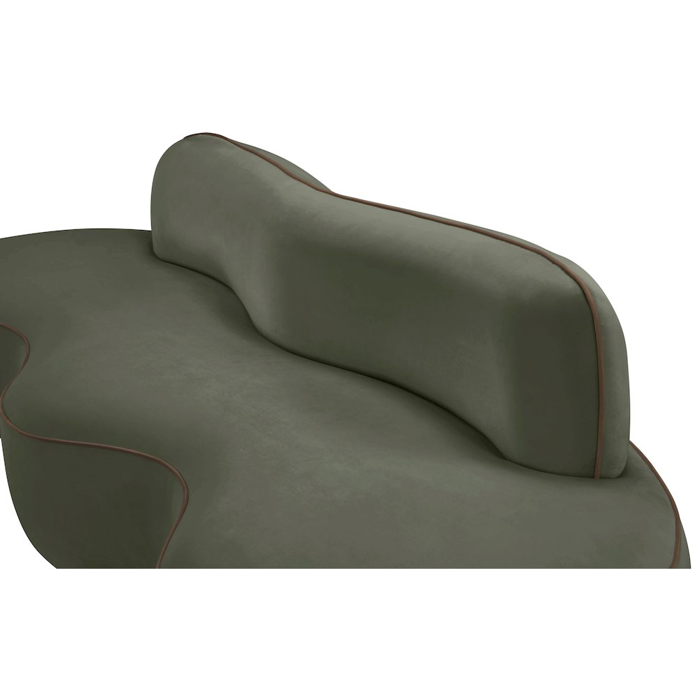 Swerve 100" Green Velvet Upholstered Sofa. Picture 12