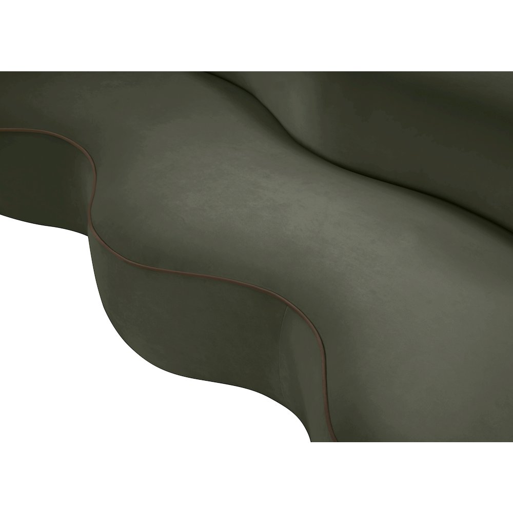 Swerve 100" Green Velvet Upholstered Sofa. Picture 13