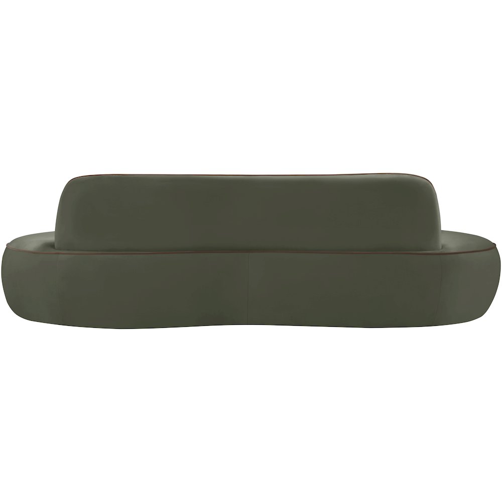 Swerve 100" Green Velvet Upholstered Sofa. Picture 3